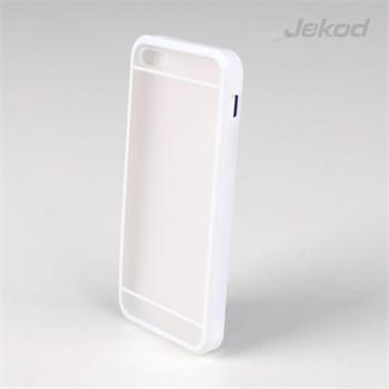 JEKOD TPU + Protect Ochranné Silikonové Pouzdro + fólie White pro iPhone 5, 5S