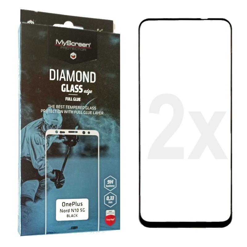 2 kusy ochranné sklo displeje MyScreen Diamond Glass FullGlue černé pro OnePlus Nord N10 5G