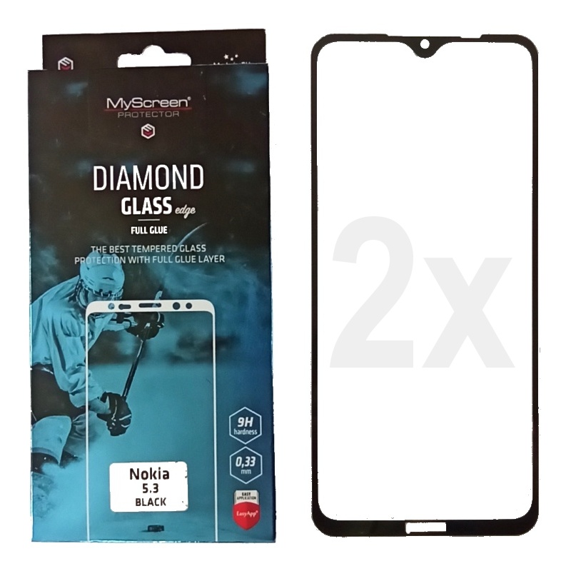 2 kusy ochranné sklo displeje MyScreen Diamond Glass FullGlue černé pro Nokia 5.3