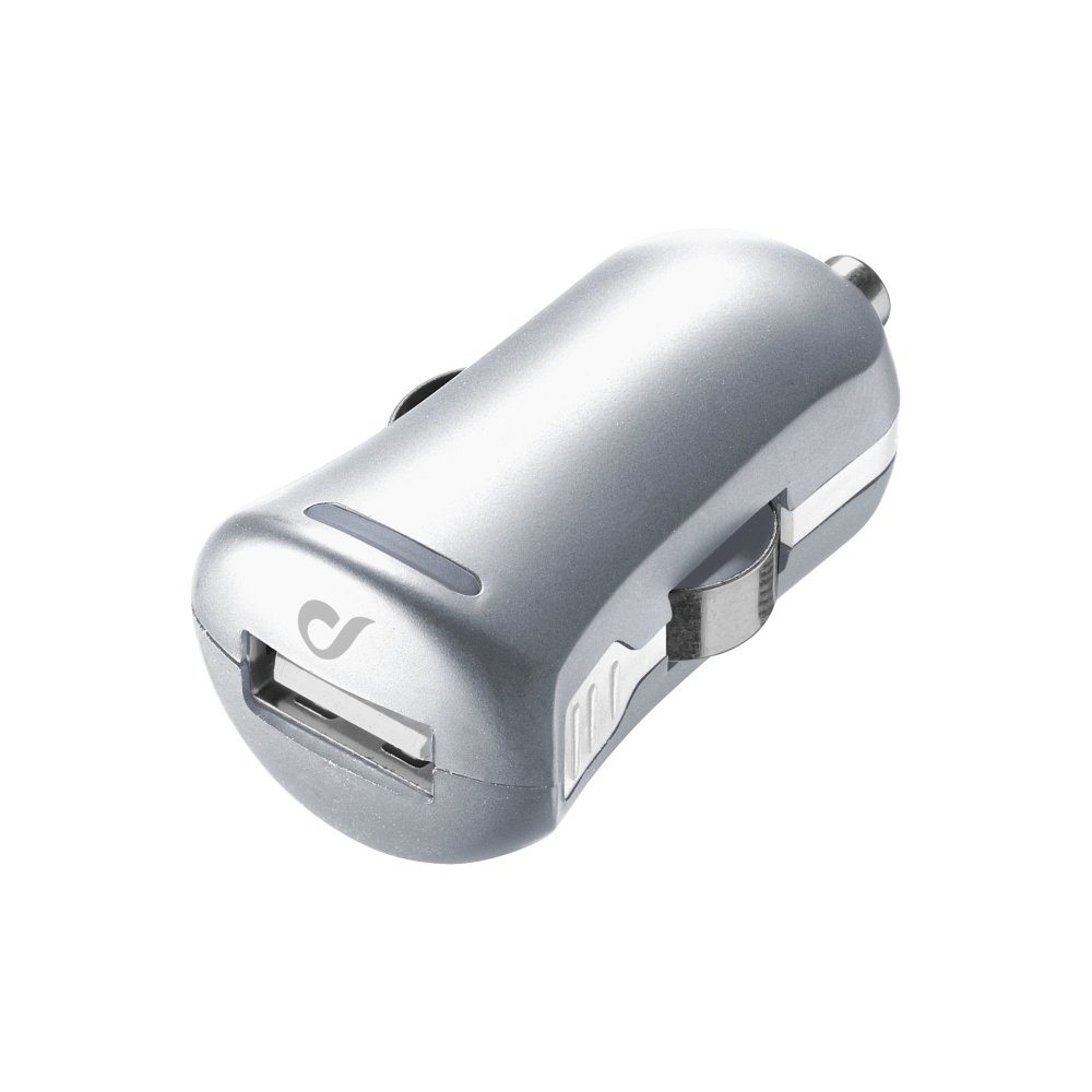 Autonabíječka Cellularline Unique Design pro iPhone, USB konektor, 10W/2A, stříbrná