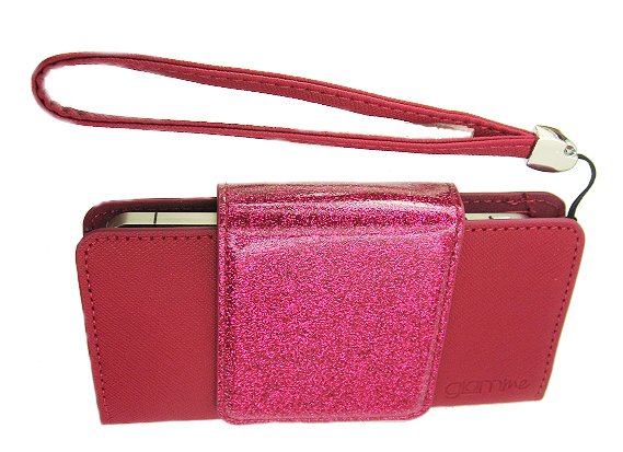 Pouzdro CELLY Glitty Pochette velikost XXL, kolekce GLAMme, vínové pro IPhone 6 / 6S / 7 / 8