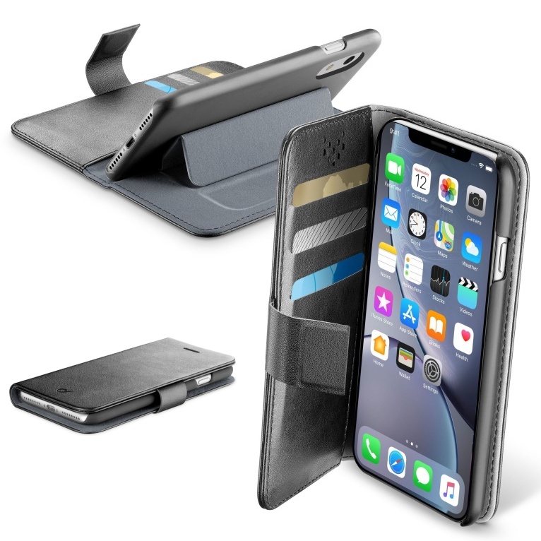 Pouzdro typu kniha CellularLine Book Agenda pro iPhone XR, černé