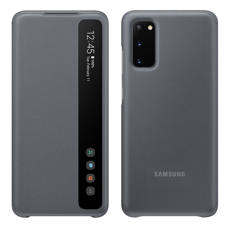EF-ZG980CJE Samsung Clear S-View Case for Galaxy S20 Grey
