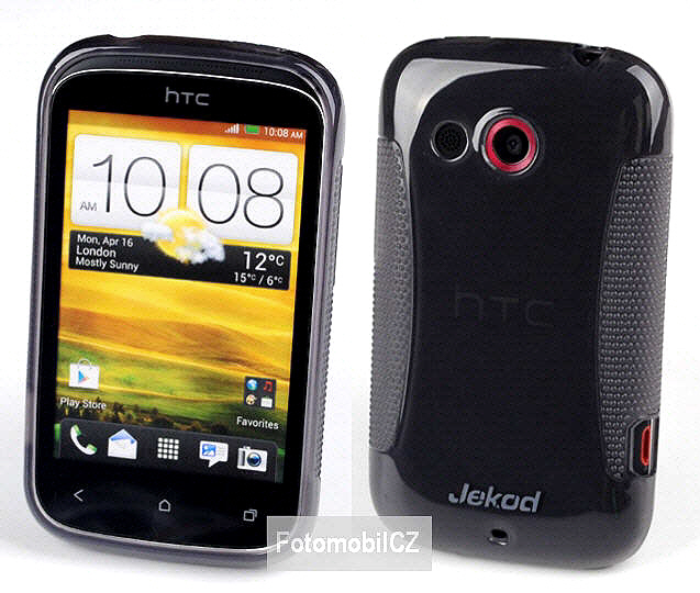 Silikonové pouzdro kryt JEKOD TPU + fólie Black pro HTC Desire C