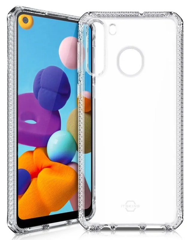 Odolné silikonové pouzdro ITSKINS Spectrum gel 2m Drop pro Galaxy A21s, Clear