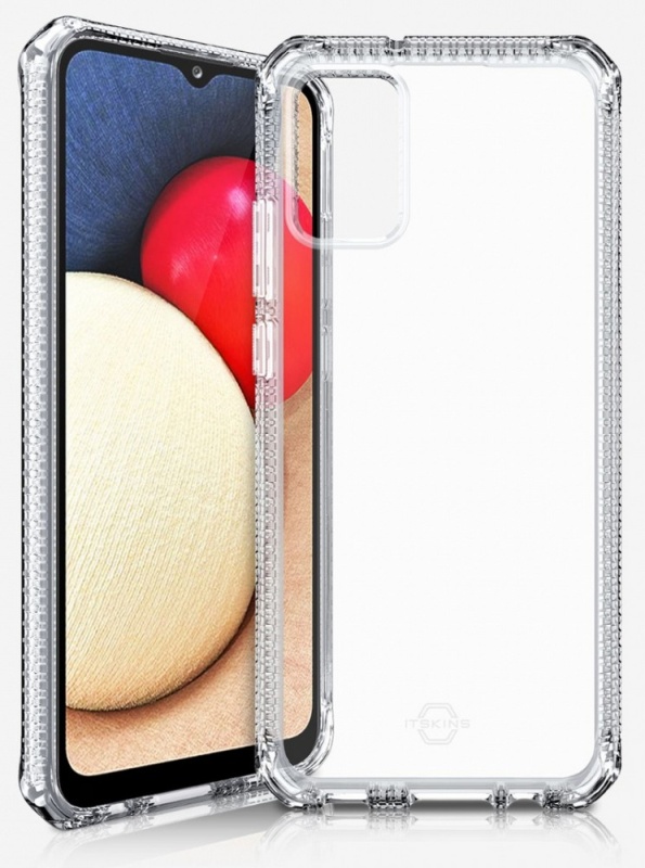 Odolné silikonové pouzdro ITSKINS Spectrum 3m pro Samsung Galaxy A02s, Clear