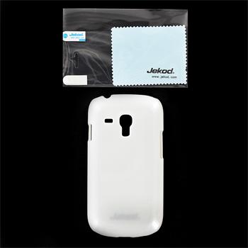 JEKOD Shiny pouzdro kryt White + fólie pro Samsung i8190 Galaxy S3 mini