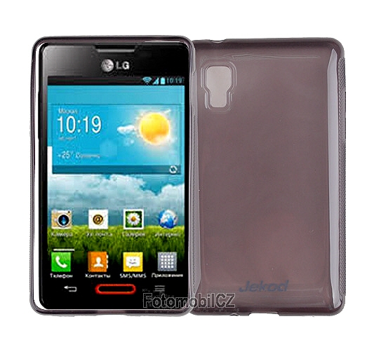 Silikonové pouzdro kryt JEKOD TPU + fólie Black pro LG E440 Optimus L4 II