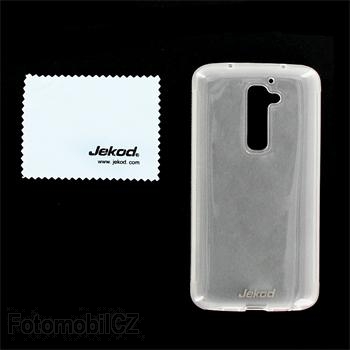 Silikonové pouzdro kryt JEKOD TPU + fólie White pro LG Optimus G2