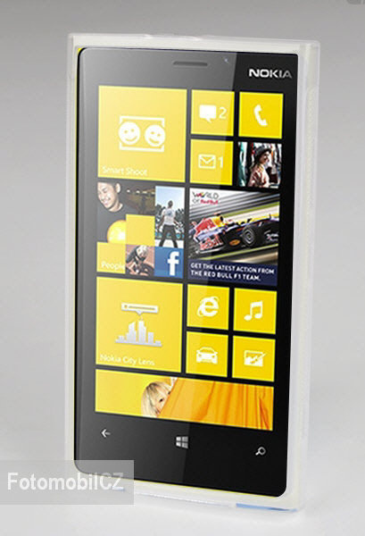 Silikonové pouzdro kryt JEKOD TPU + fólie White pro Nokia Lumia 920