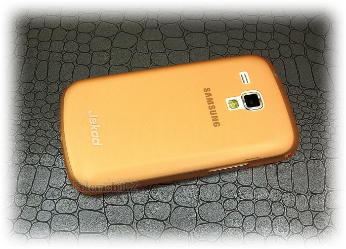 Pouzdro JEKOD PP ultratenký 0,3 mm kryt oranžový + fólie pro Samsung S7560, S7562, S7580, S7582 Galaxy Trend