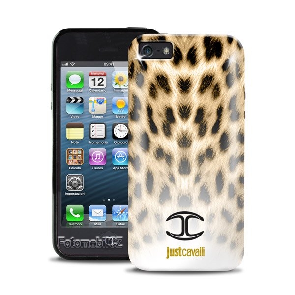 Just Cavalli zadní kryt silikonové pouzdro Micro Macro Leopard pro iPhone 5 / 5S / SE