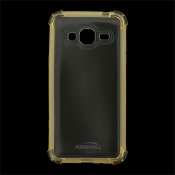 Kisswill Shock TPU silikonové pouzdro GOLD zlatá barva pro Samsung J320 Galaxy J3 2016 + ochranné sklo