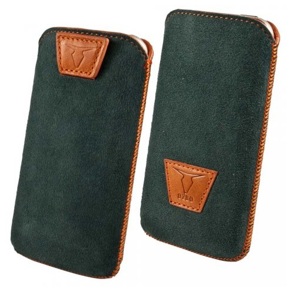 Kožené pouzdro OZBO Belle, velikost XL, pull-out, zelené pro Sony Z3 compact, Samsung Galaxy S5 mini, G360 Core Prime