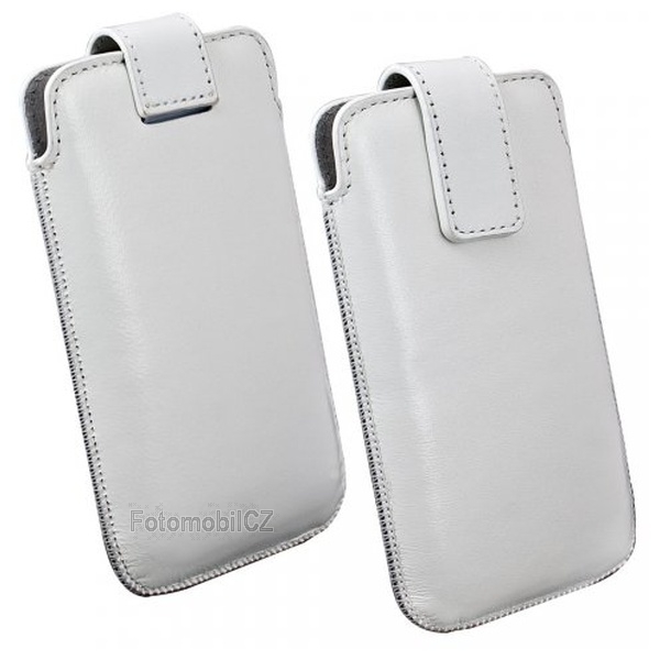 Kožené pouzdro OZBO Cora, velikost XL, pull-out, bílé