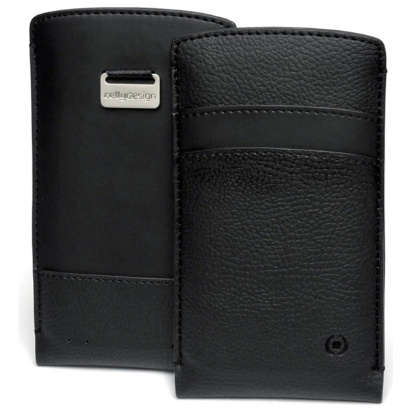 Koženkové pouzdro CELLY Cappuccino pro iPhone 5 / 5S / SE, barva černá