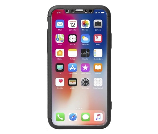 Krusell zadní kryt ARVIKA 3.0 pro iPhone X + ochranné sklo, černá
