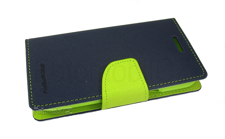 Mercury Fancy diářové Pouzdro pro iPhone 5 / 5S Navy / Lime