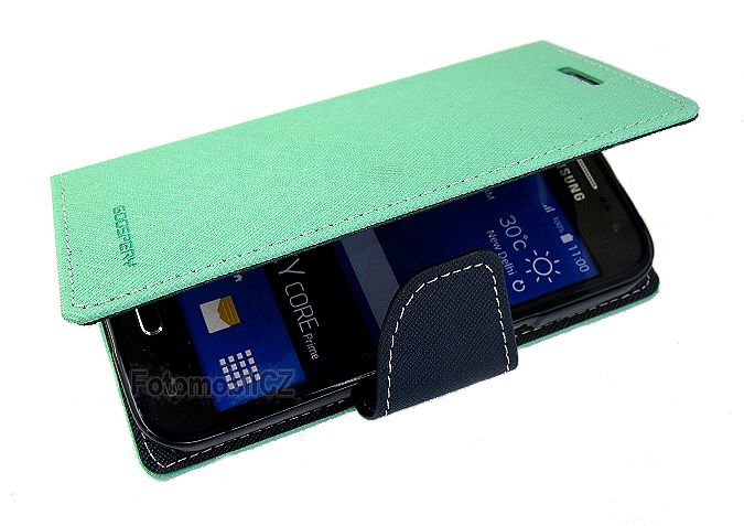 Mercury Fancy diářové Pouzdro pro Samsung G360 Galaxy Core Prime Mint / Navy
