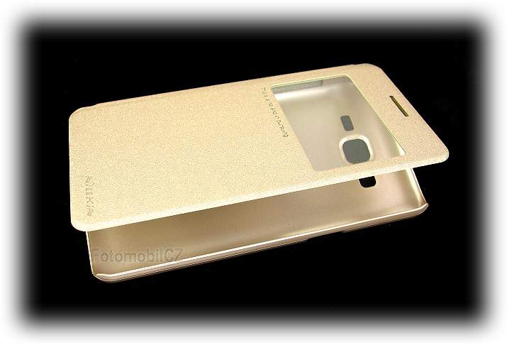 Nillkin Sparkle S-View Pouzdro GOLD zlatá barva pro Samsung G530 Galaxy Grand Prime