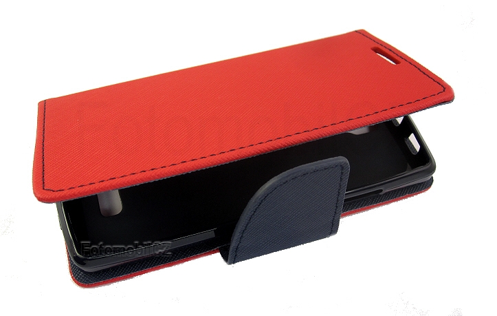 Fancy diářové stojánkové pouzdro červeno-modré  pro Huawei P8 Lite