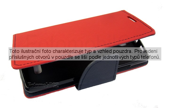 Fancy diářové Pouzdro pro Samsung J510 Galaxy J5 2016 Red / Navy