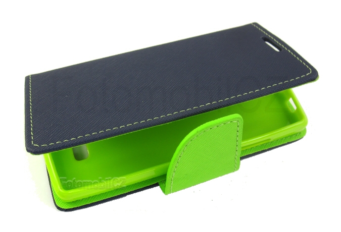 Fancy diářové stojánkové pouzdro modro-limetkové  pro Huawei P8 Lite