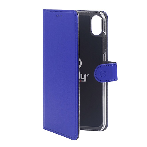Pouzdro typu kniha CELLY Wally pro iPhone XR, modré