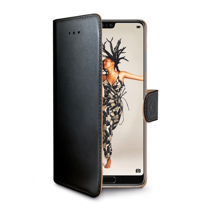 Pouzdro typu kniha CELLY Wally pro Huawei P20, černé