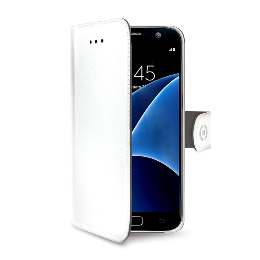 Pouzdro typu kniha CELLY Wally pro Samsung G930F Galaxy S7, bílé