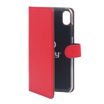 Pouzdro typu kniha CELLY Wally pro IPhone XS Max, červené