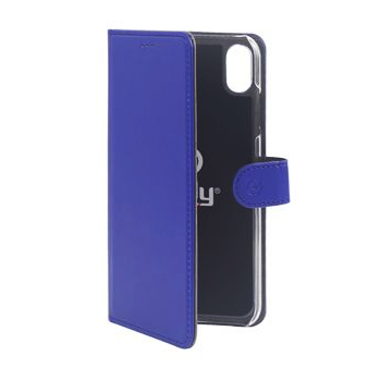 Pouzdro typu kniha CELLY Wally pro IPhone XS Max, modré