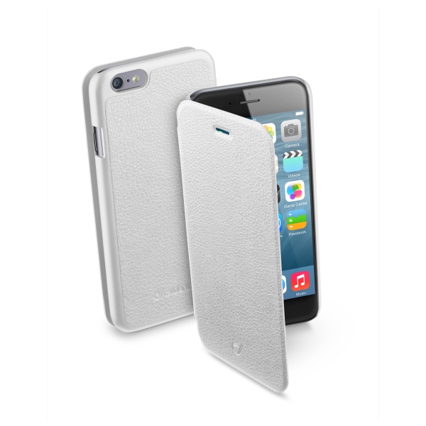 Pouzdro typu kniha CellularLine Book Essential pro iPhone 6 / 6S, bílé
