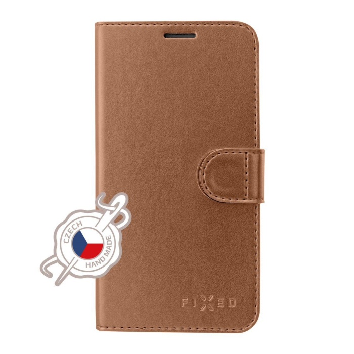 Pouzdro typu kniha FIXED FIT Shine pro Huawei P30, bronzové + sklo na displej