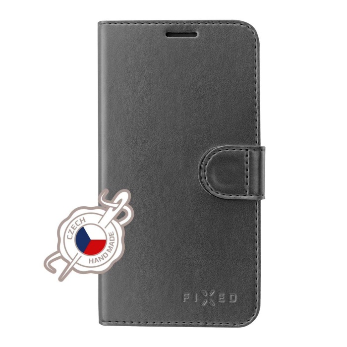 Pouzdro typu kniha FIXED FIT Shine pro Xiaomi Redmi Note 7, antracitové
