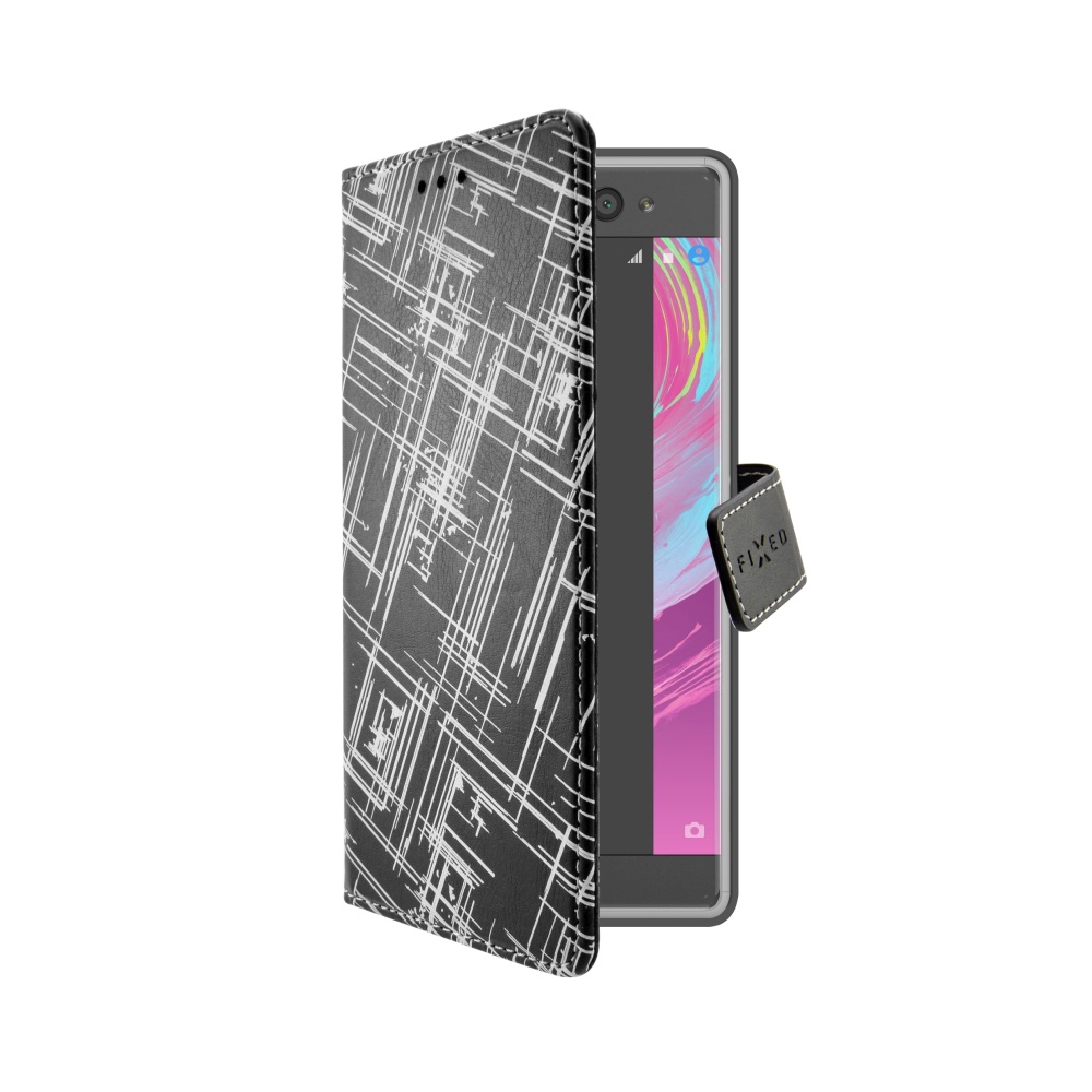 Pouzdro typu kniha FIXED Opus pro Sony Xperia XA, motiv White Stripes