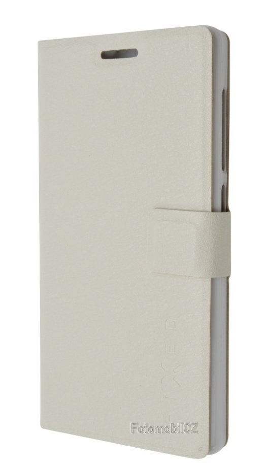 Pouzdro typu kniha FIXED s gelovou vaničkou pro Microsoft Lumia 650, bílé