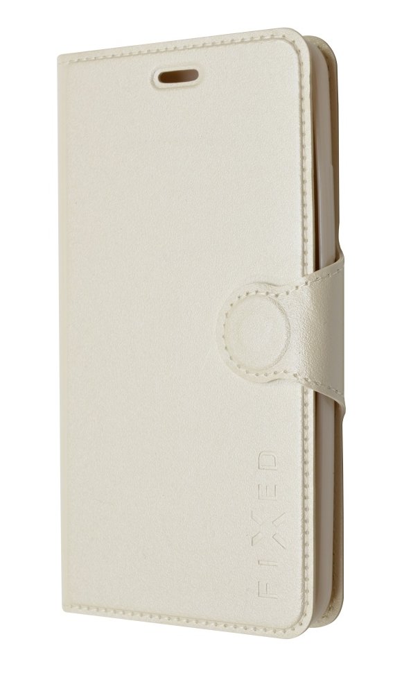 Pouzdro typu kniha FIXED s gelovou vaničkou pro Huawei P8 Lite, bílé