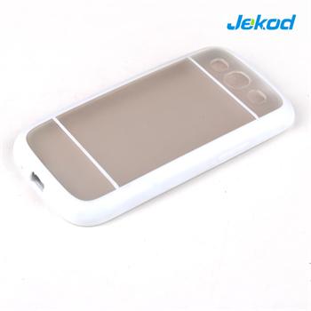 JEKOD TPU + Protect Ochranné Silikonové Pouzdro + fólie White pro Samsung i9300, i9301 Galaxy S3