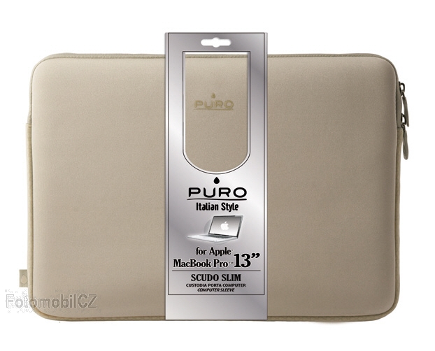Puro SCUDO SLIM SLEEVE okrová pro MacBook pro do velikosti 13,3 a pro notebooky do velikosti 13