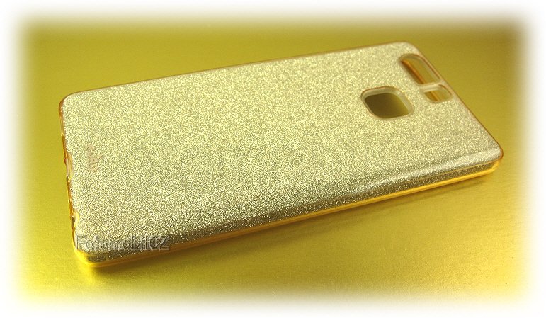 Silikonové třpytivé pouzdro zlaté barvy značky PURO pro Huawei P9