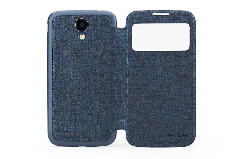 ROCK S-View Magic Folio Pouzdro Dark Blue pro Samsung i9505 Galaxy S4 + fólie na displej
