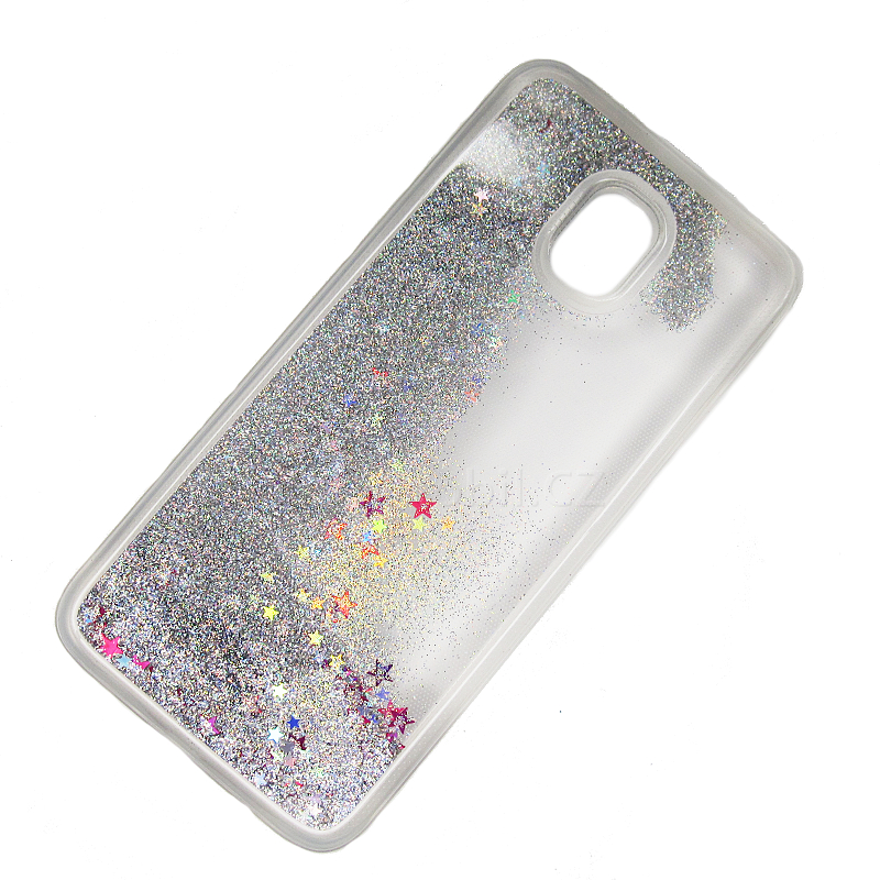 Silikonové pouzdro stříbrné třpytky pro Samsung J330F Galaxy J3 2017