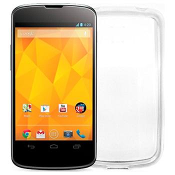 TPU pouzdro CELLY Gelskin pro LG Nexus 4, bílé poloprůhledné