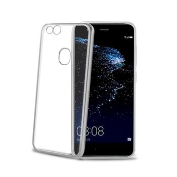 TPU pouzdro CELLY Laser - lemování s kovovým efektem pro Huawei P10 Lite, stříbrné