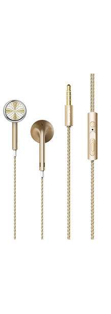 USAMS EP-20 Flat Perfume Stereo Sluchátka 3,5 mm GOLD zlatá barva