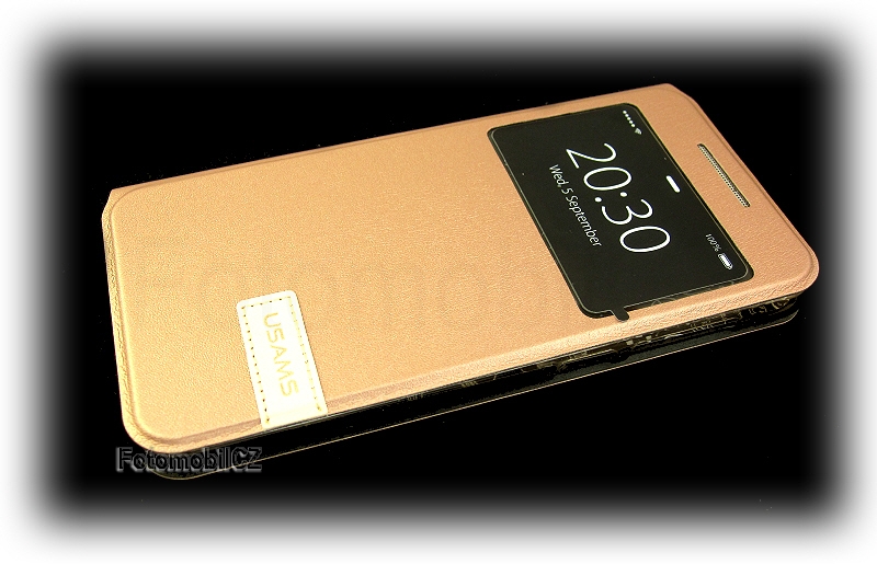 USAMS Muge S-View Pouzdro Rose GOLD zlatá barva pro HTC ONE A9