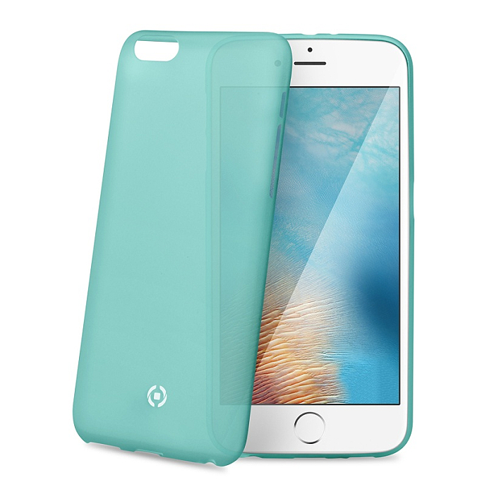 Ultra tenké silikonové TPU pouzdro CELLY Frost pro  iPhone 7 / 8 / SE 2020 / SE 2022, 0,29 mm, tyrkysové