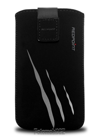 Univerzální pouzdro FIXED Velvet, mikroplyš, motiv Grey Scratch, velikost L