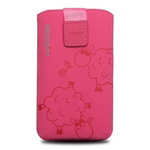 Univerzální pouzdro FIXED Velvet, mikroplyš, motiv Lamb, velikost L